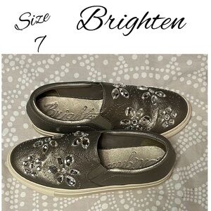 Brighton Bling Silver Embellished Loafer Sneakers